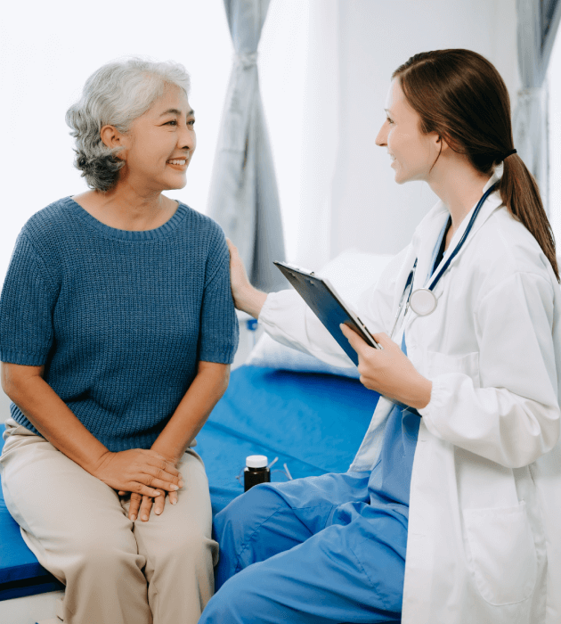 woman and her doctor